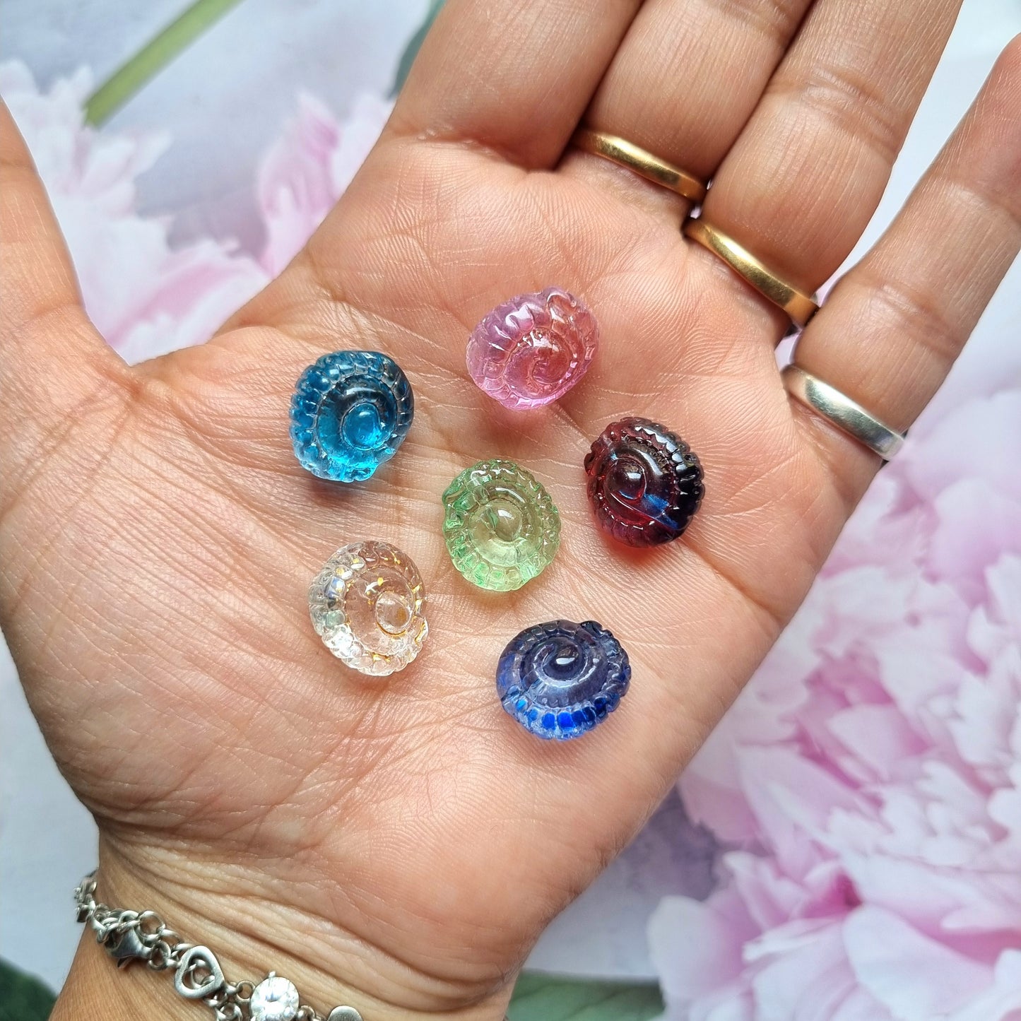 Glass Beads - Colorful Snail Shell