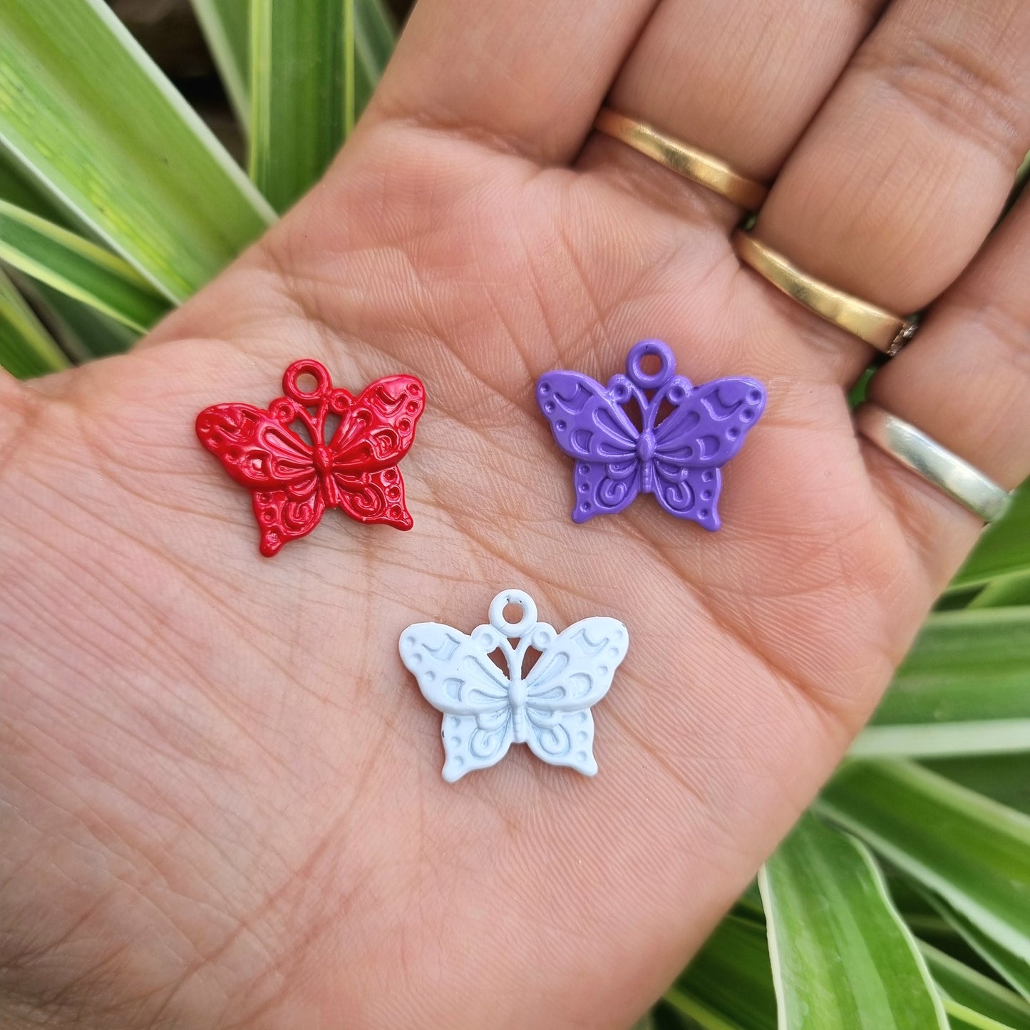 Spray Painted Alloy Butterfly Charms