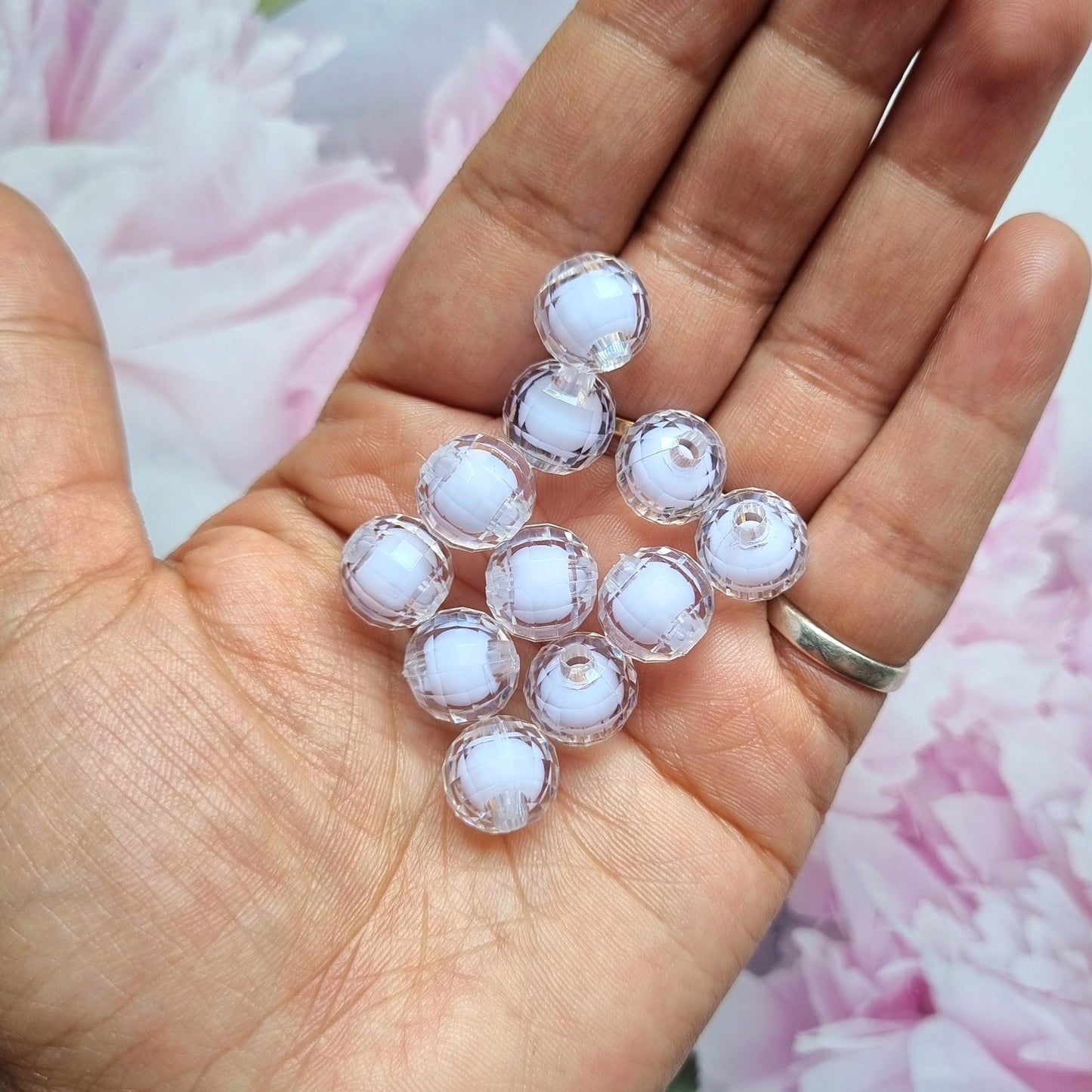 Transparent White Beads (12mm)