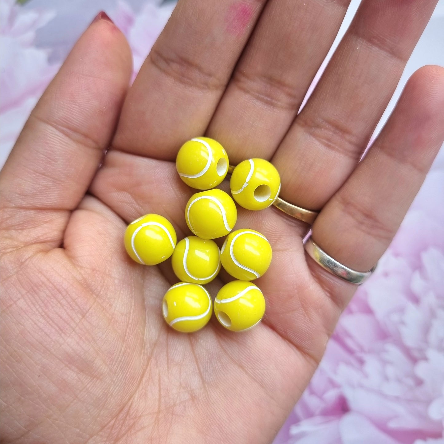 Acrylic Tennis Ball Beads