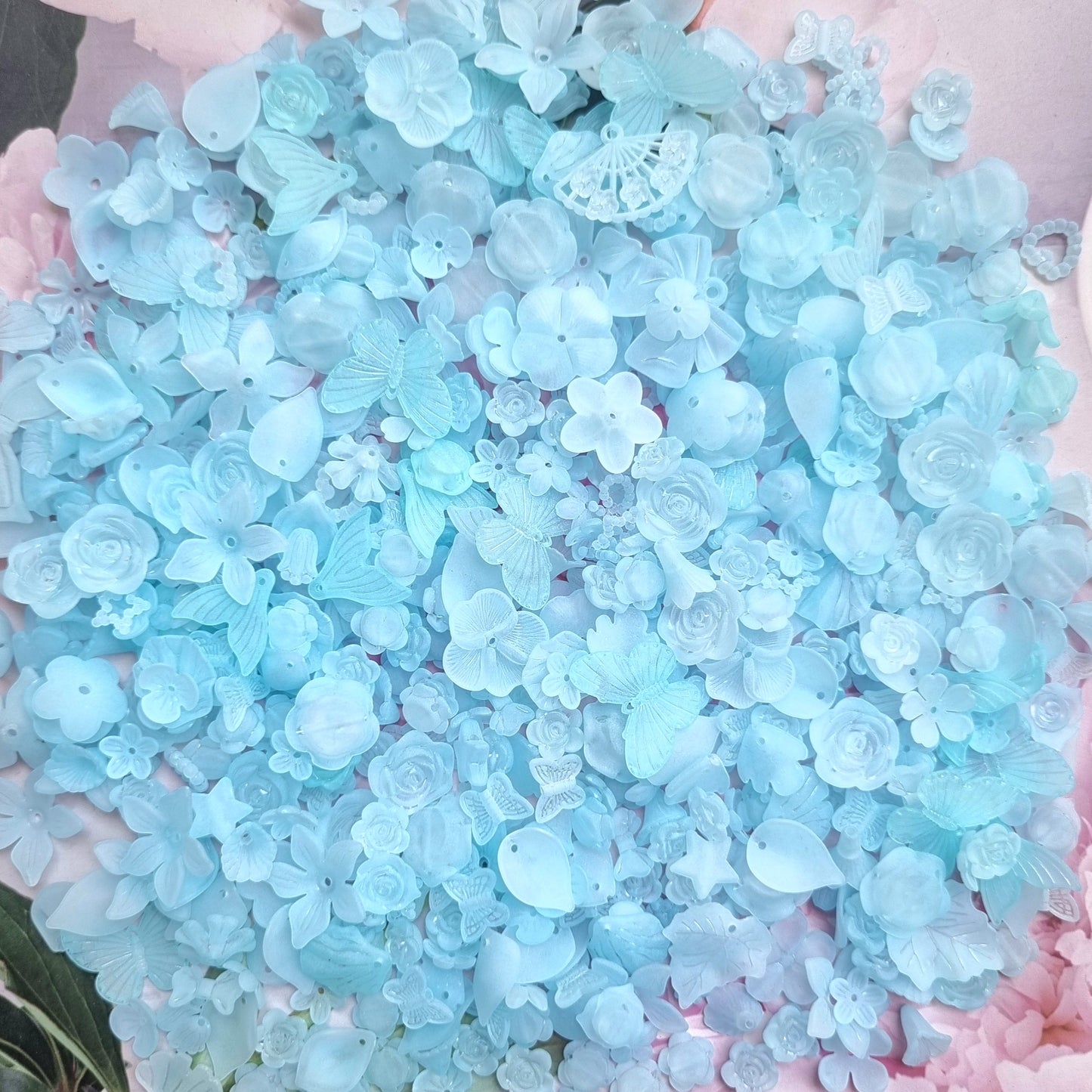 Acrylic Frost Bead Soup - Baby Blue