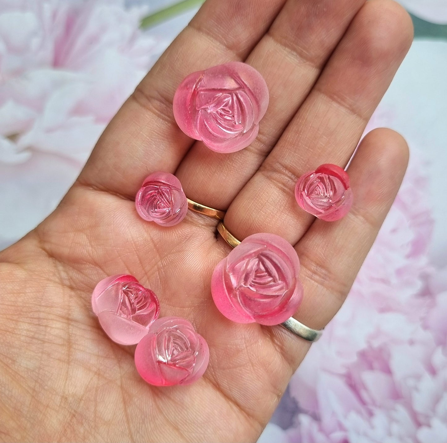 Acrylic Frost Rose Beads (Shaded Pink)