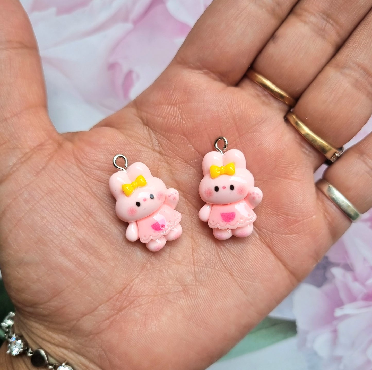 Resin Charms - Pink Rabbit Girl