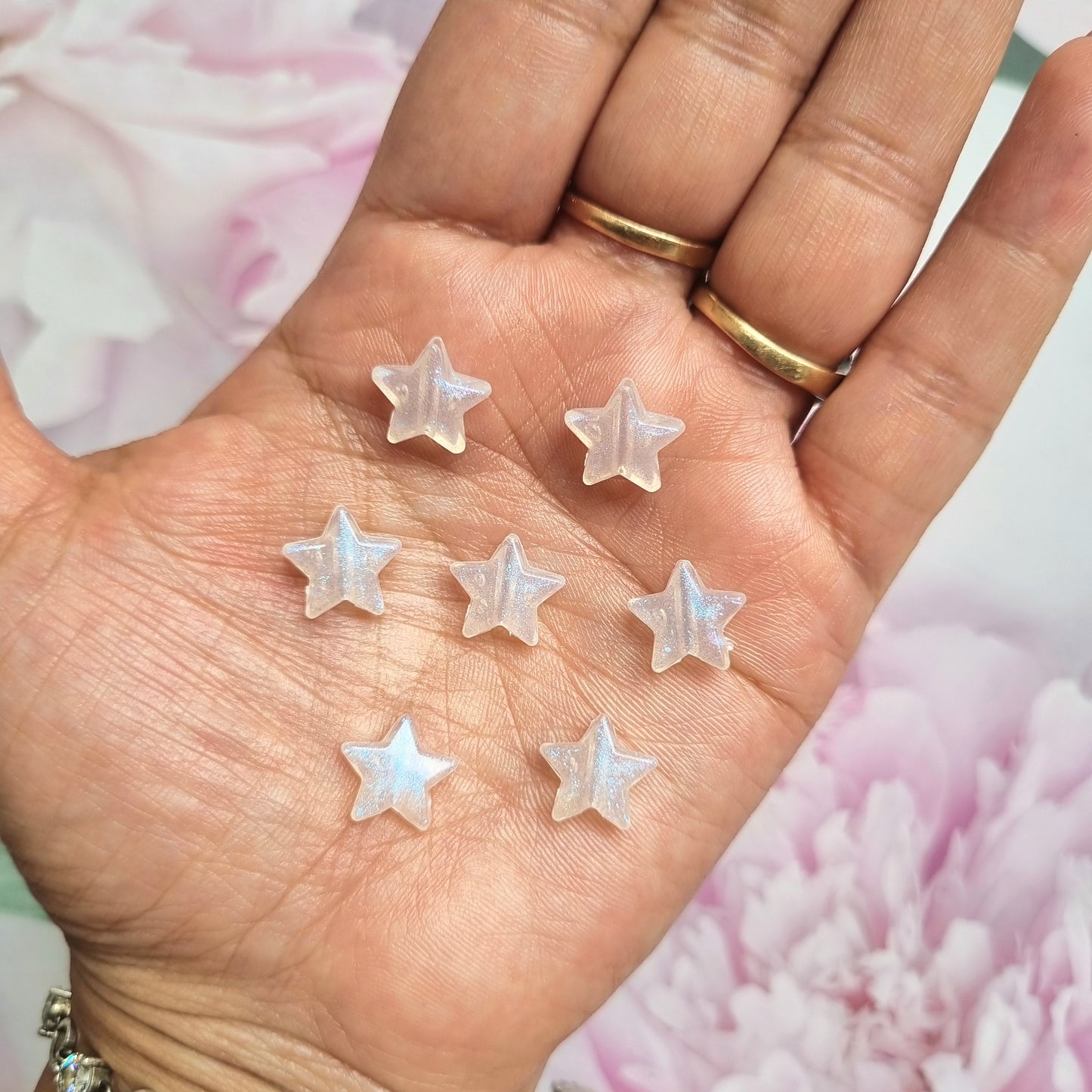Acrylic Glitter Star Beads