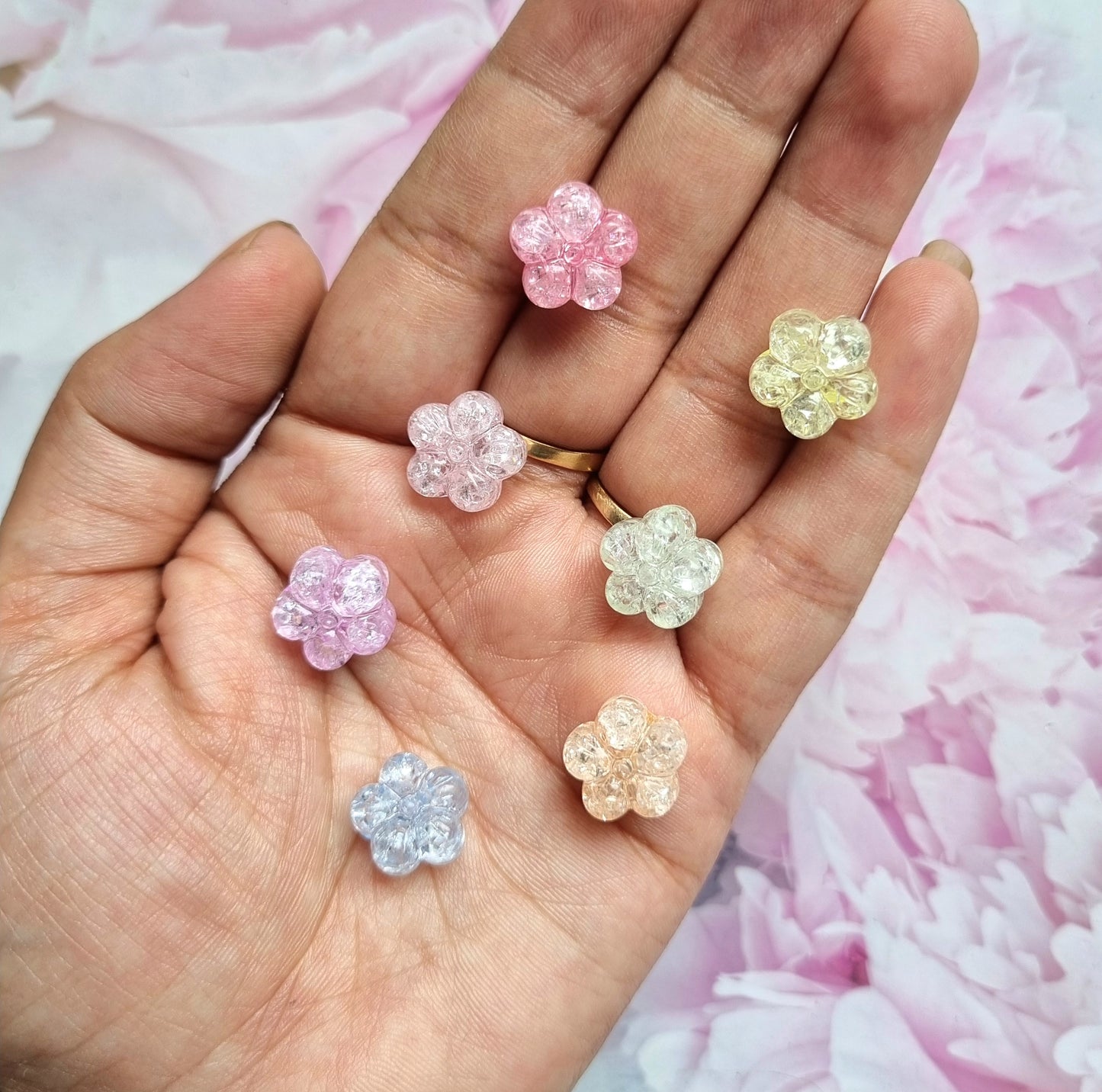 Crackle Flower Beads