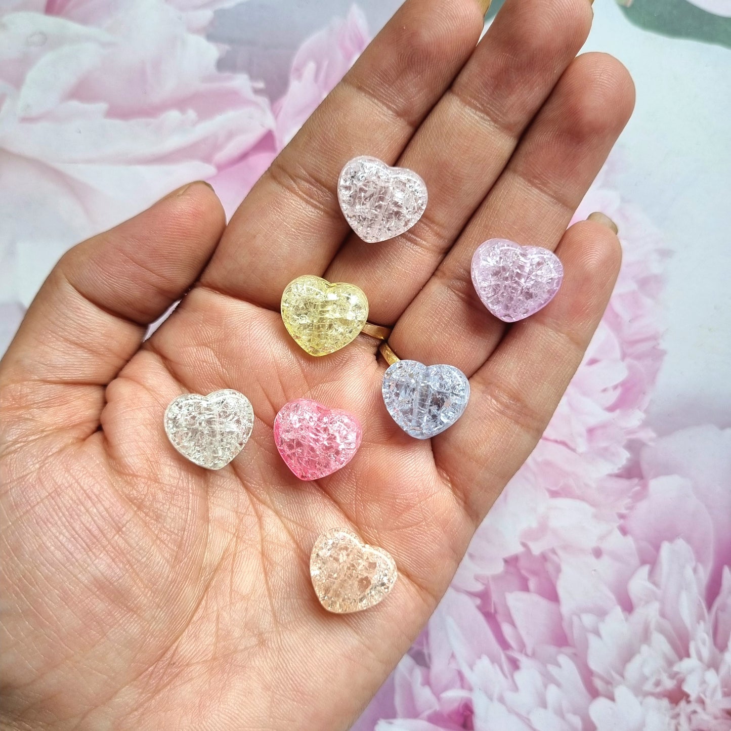 Crackle Heart Beads