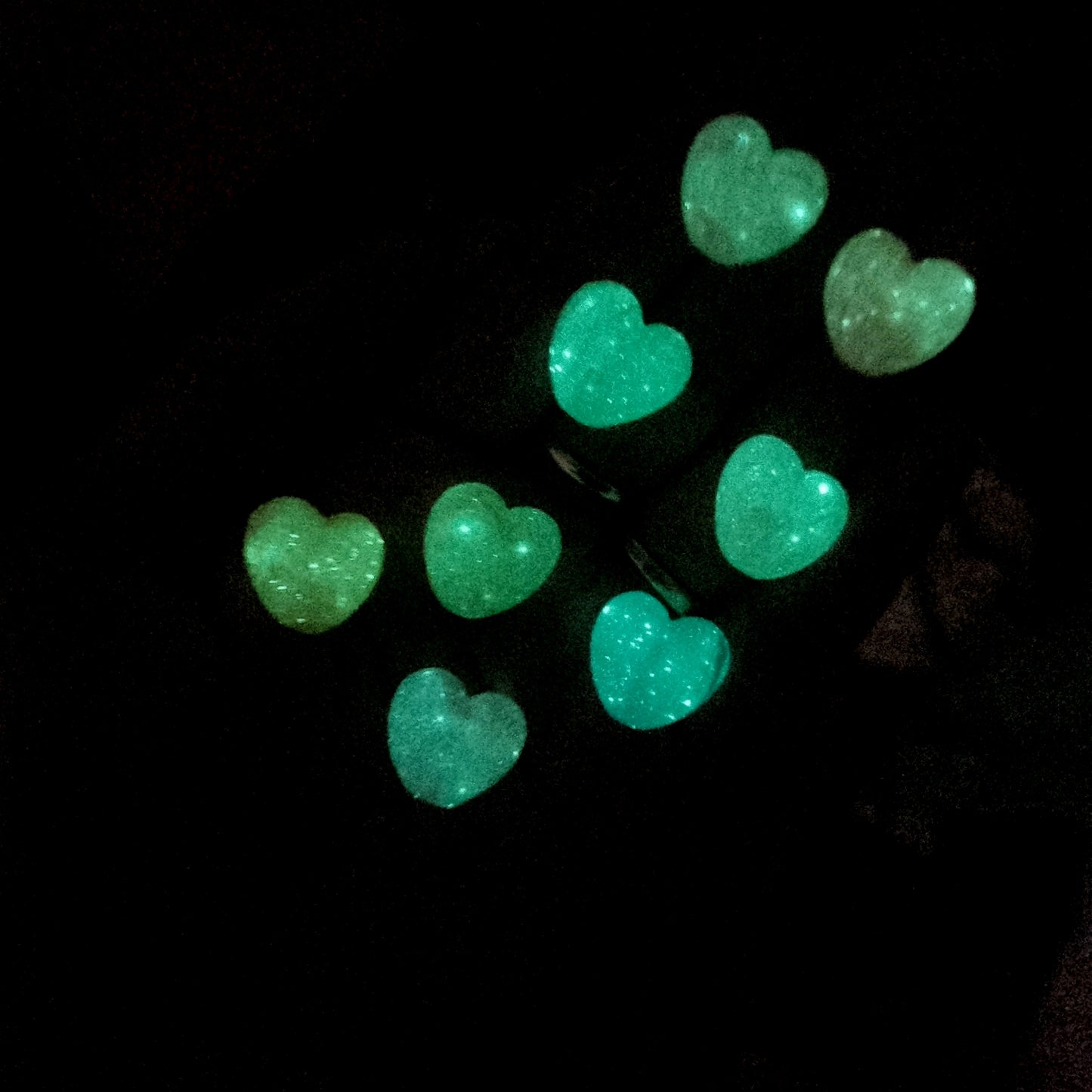 Luminous Glitter Heart Beads
