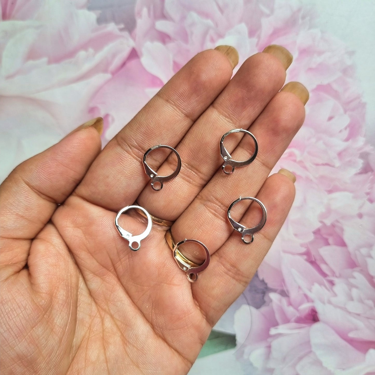Silver lever back earrings