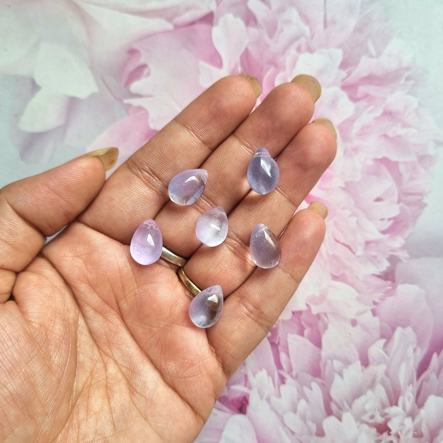 Glass Beads - Purple Drop