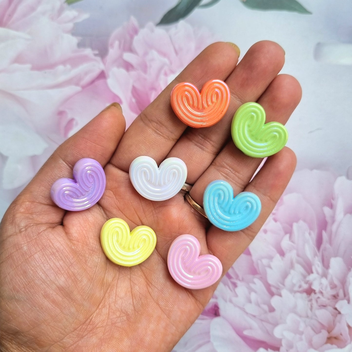 UV Plating, Iridescent Heart Beads