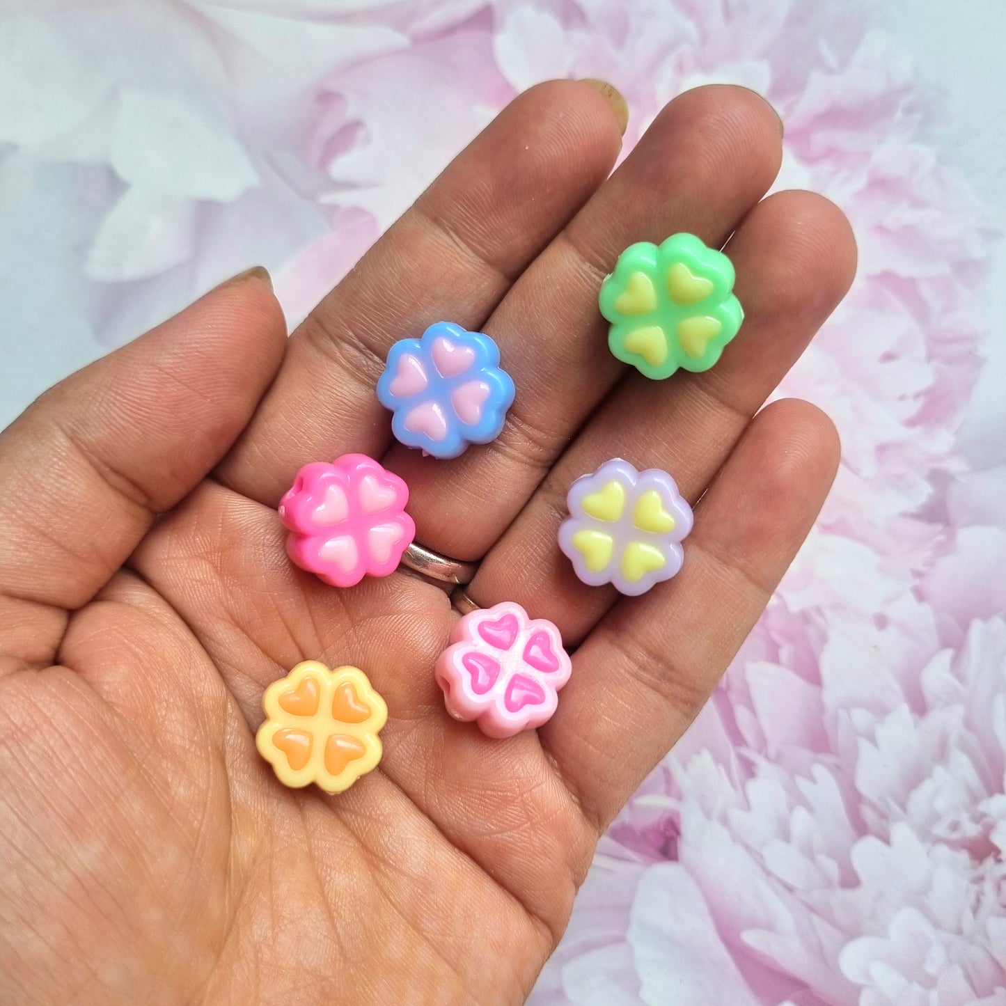 Acrylic Colorful Clover Flower Beads