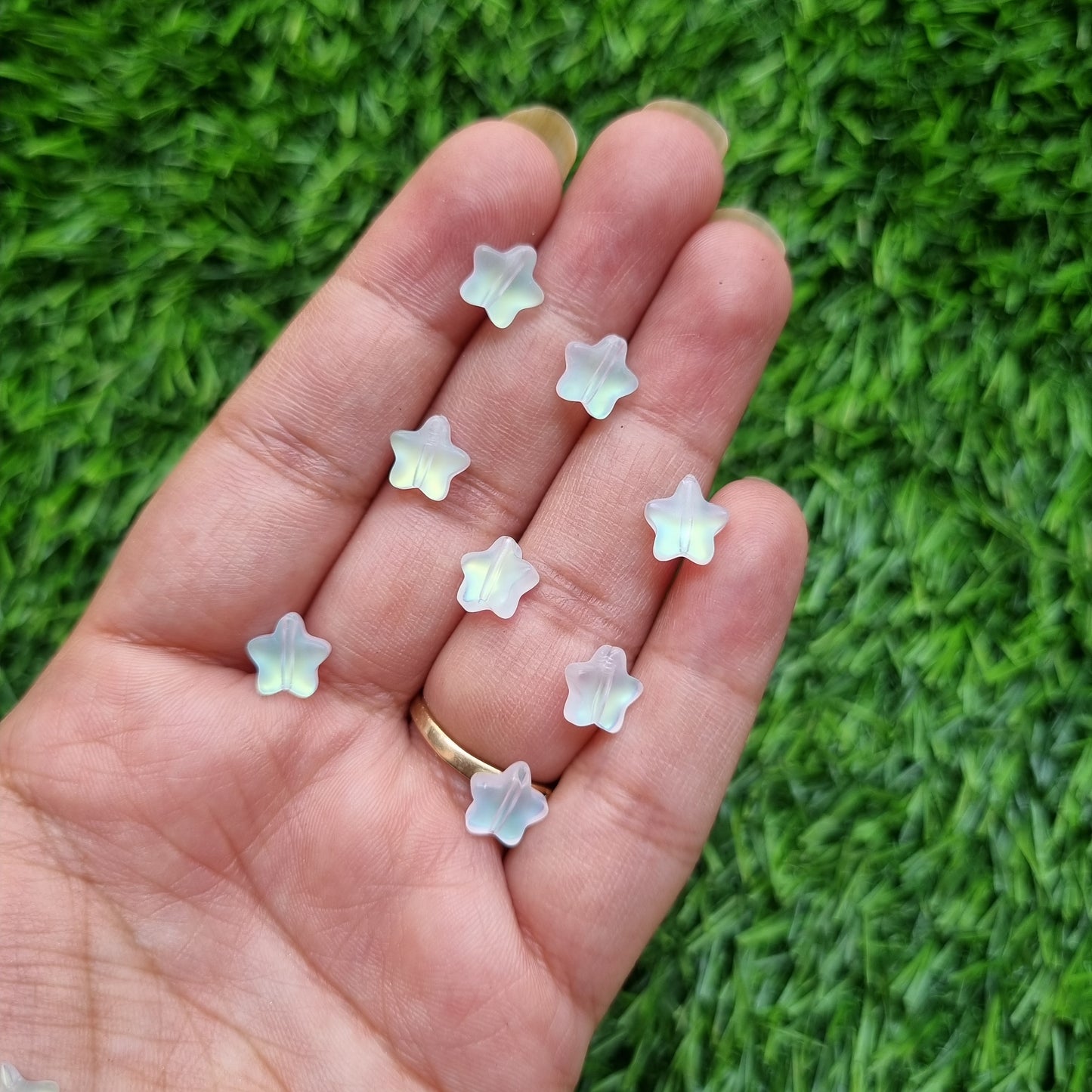 Frosted Glass Star Beads