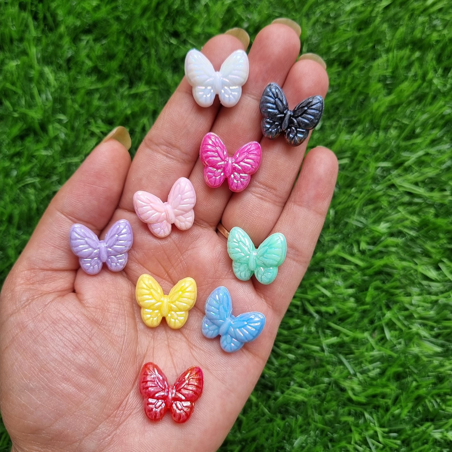 UV Plated Acrylic Butterfly Beads