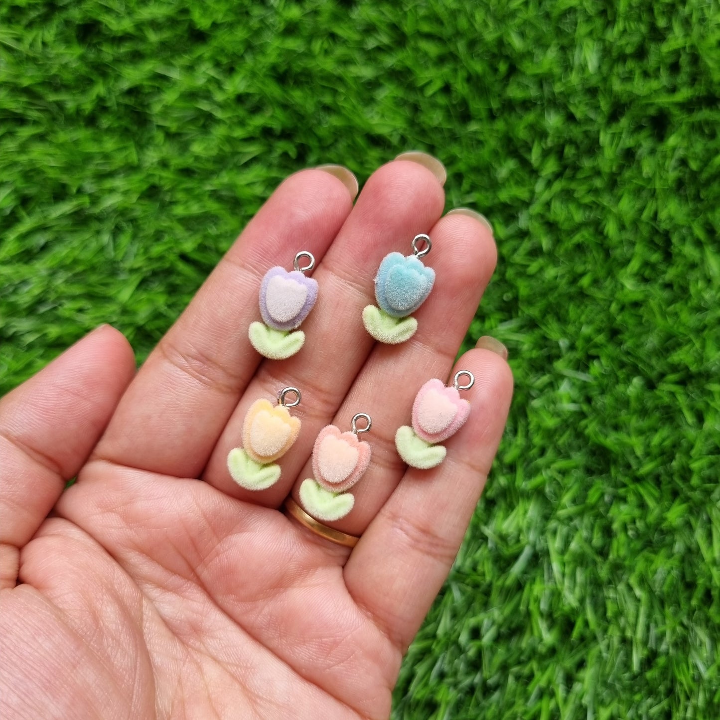 Flocky Tulip Flower Charm