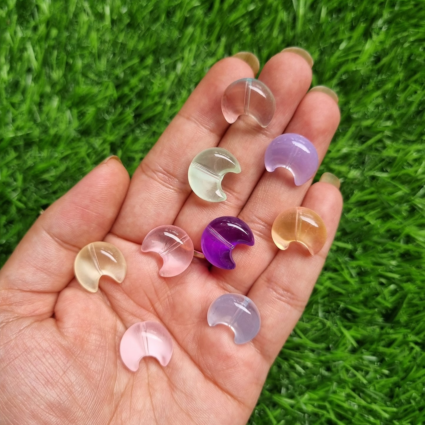 Glass Beads - Crescent Moon