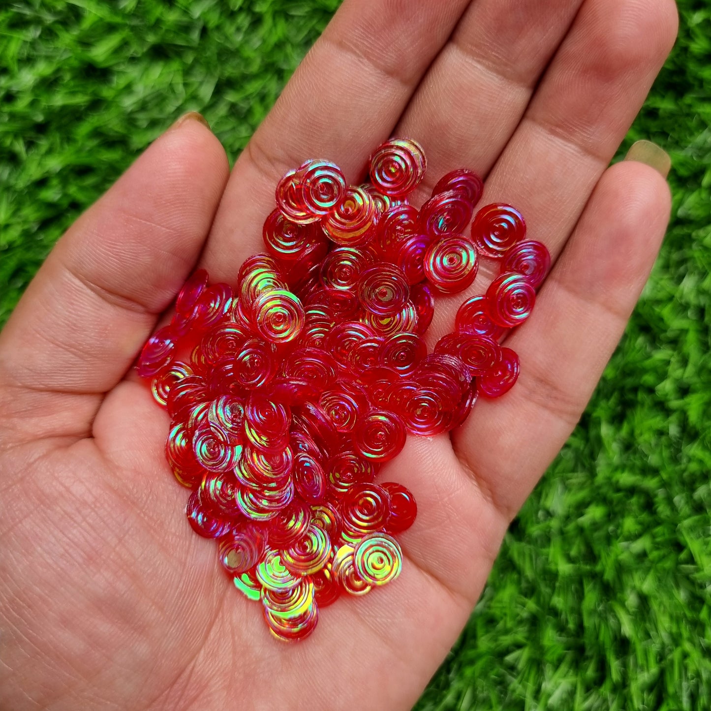 Rainbow Shine Red Swril Sequins