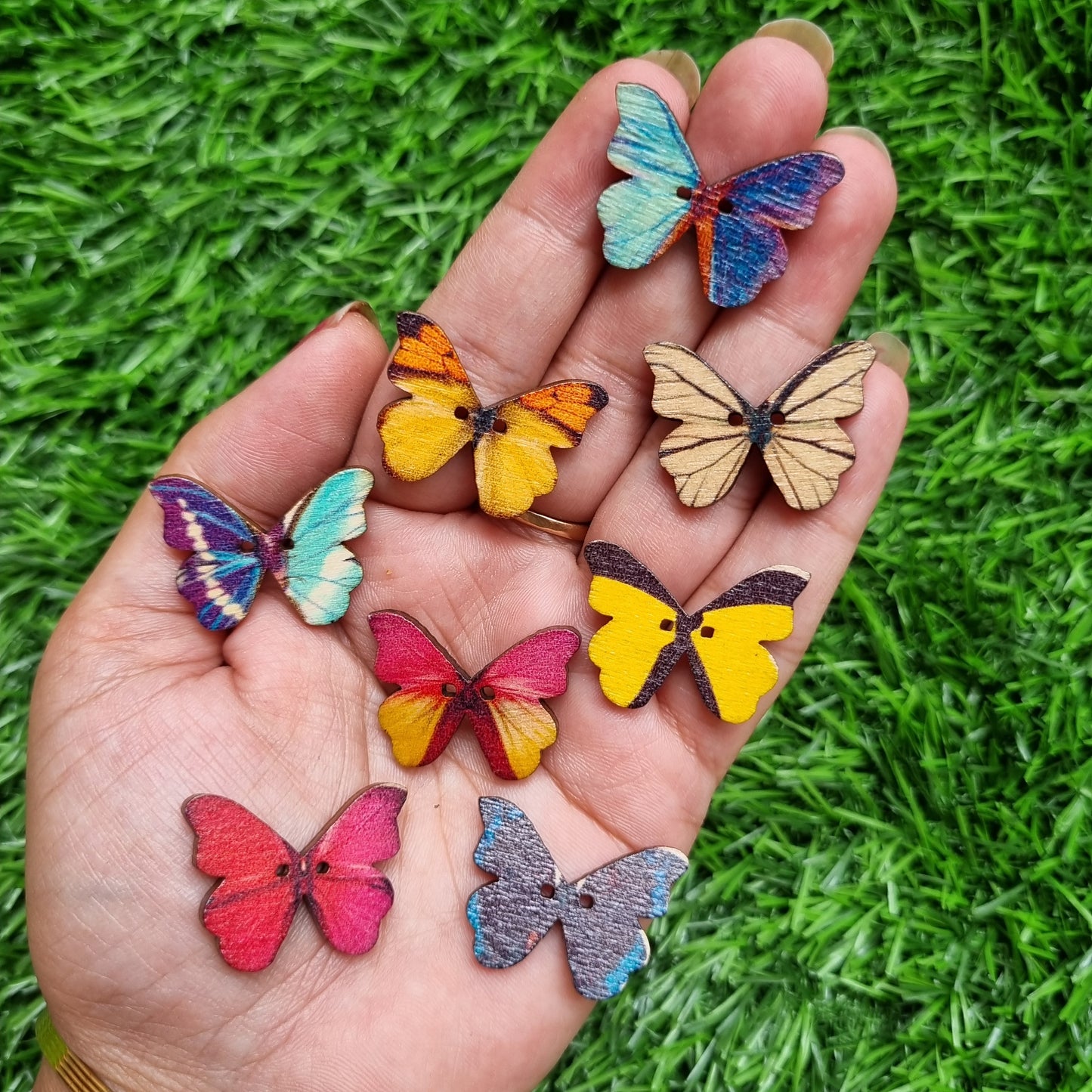 Wooden Button - Butterfly