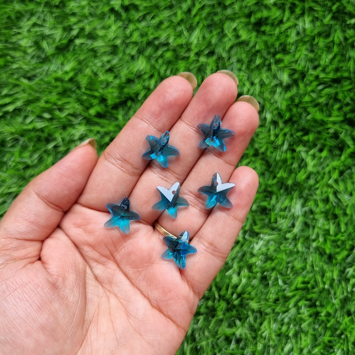 Glass - Faceted Starfish Charms