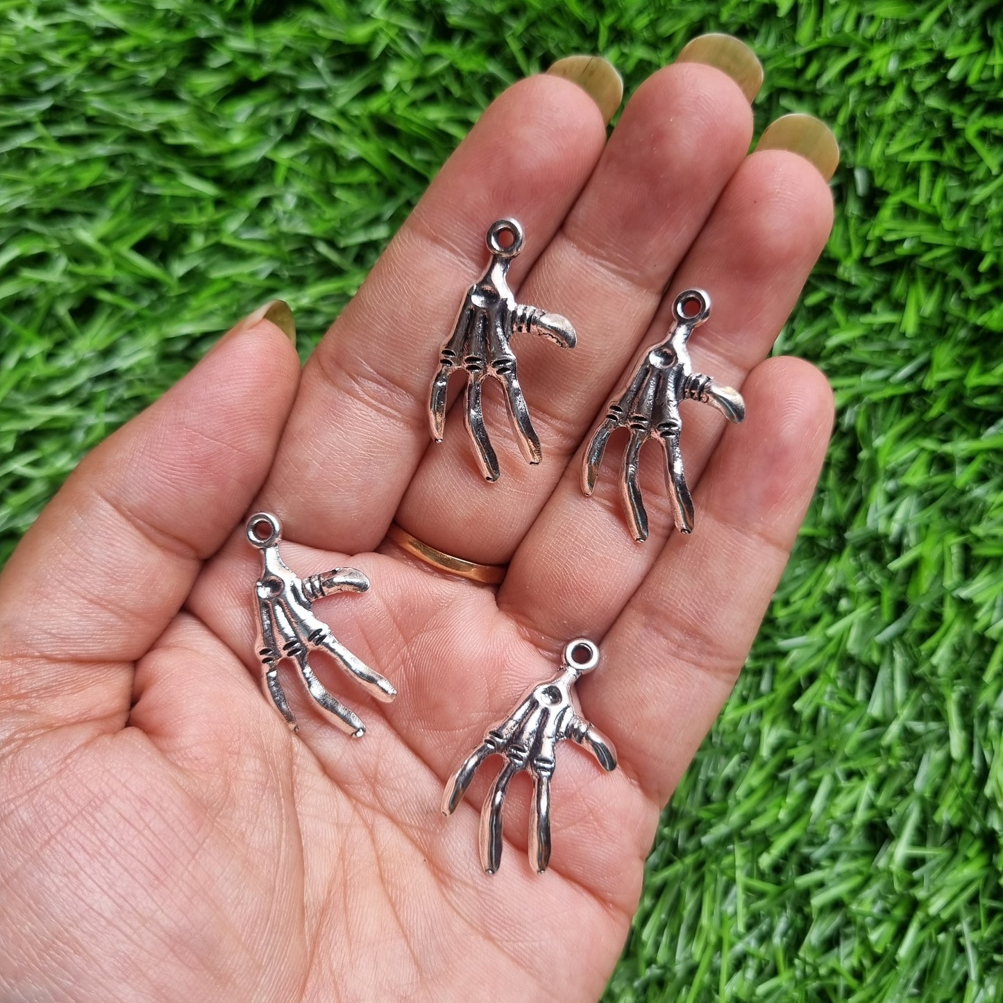 Metal Charm - Skull Hand