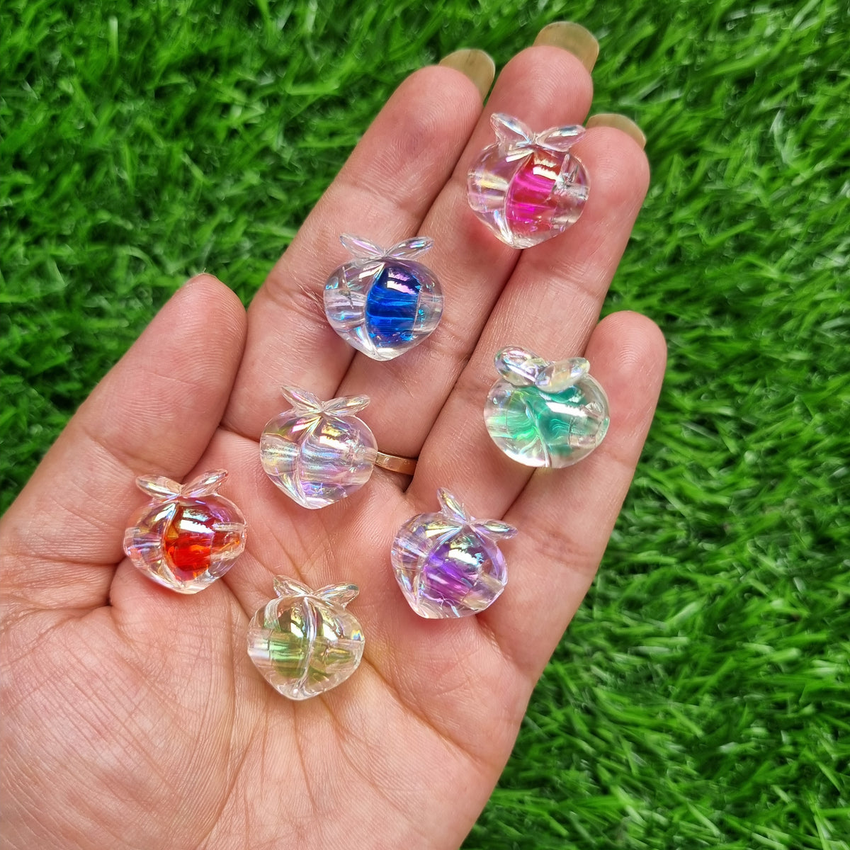 UV Plating Opaque Iridescent Two Tone Peach Beads