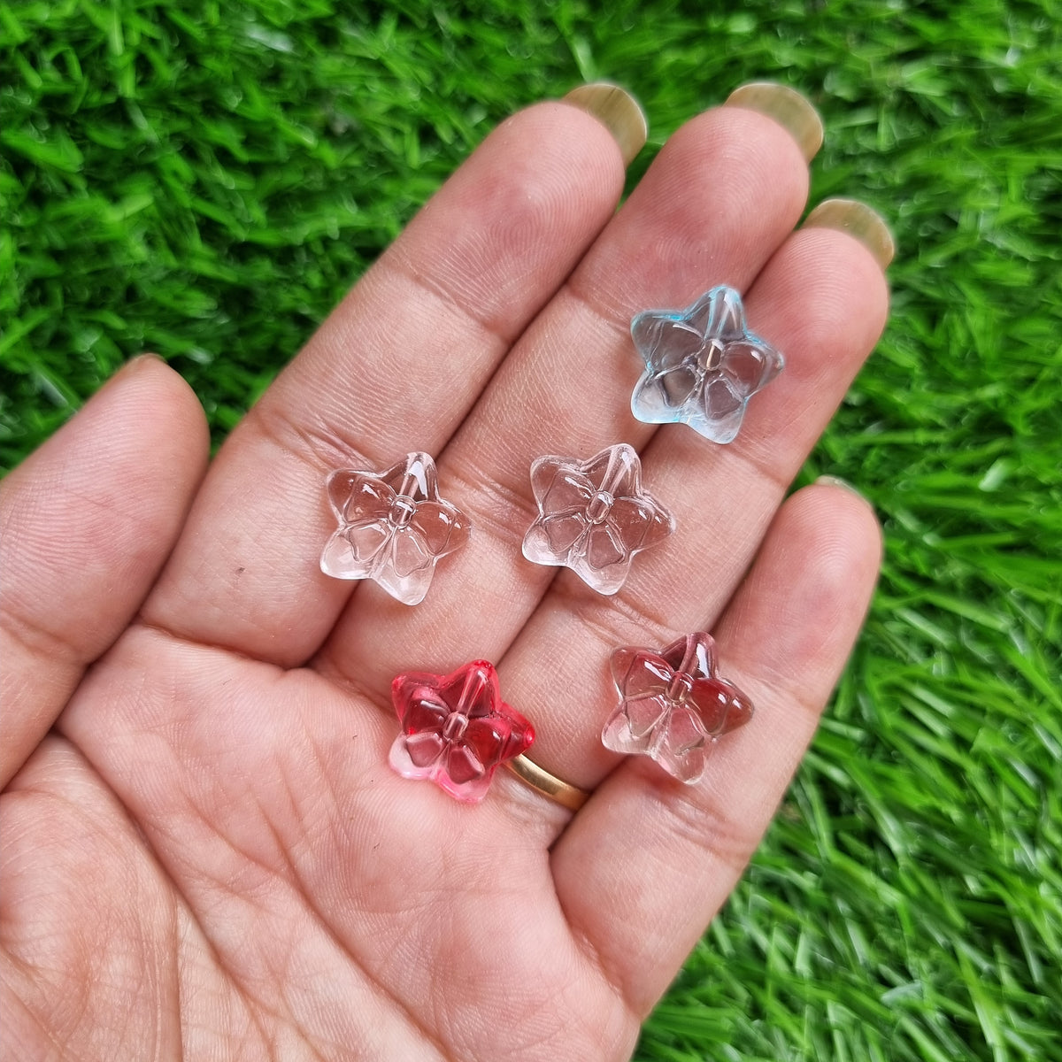 Glass Beads - Star with Bowknot