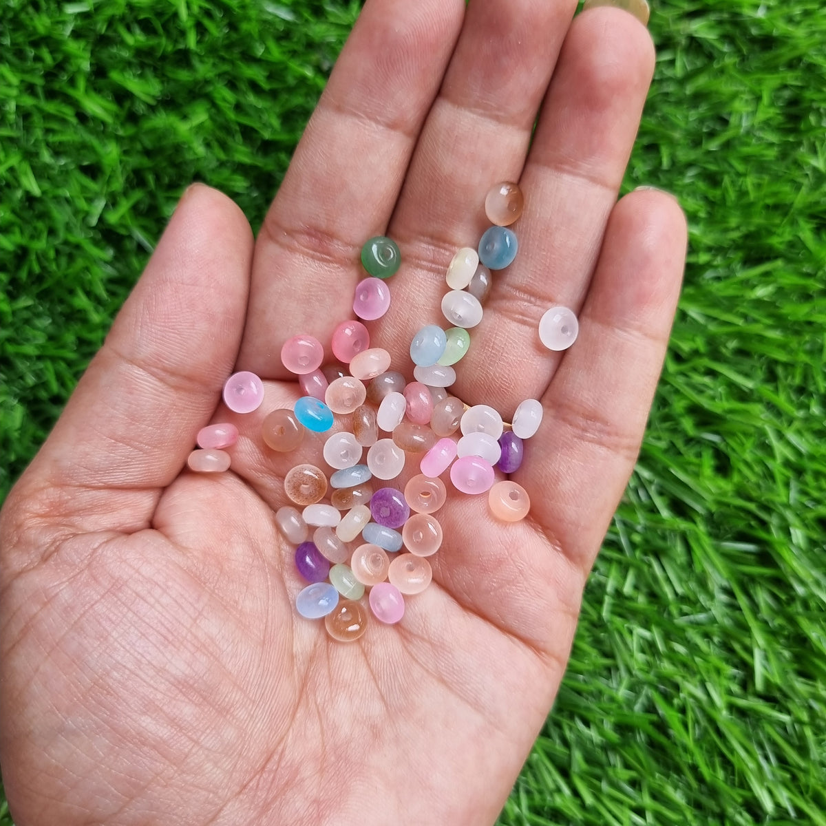 Glass Beads - Rondelle Mix color