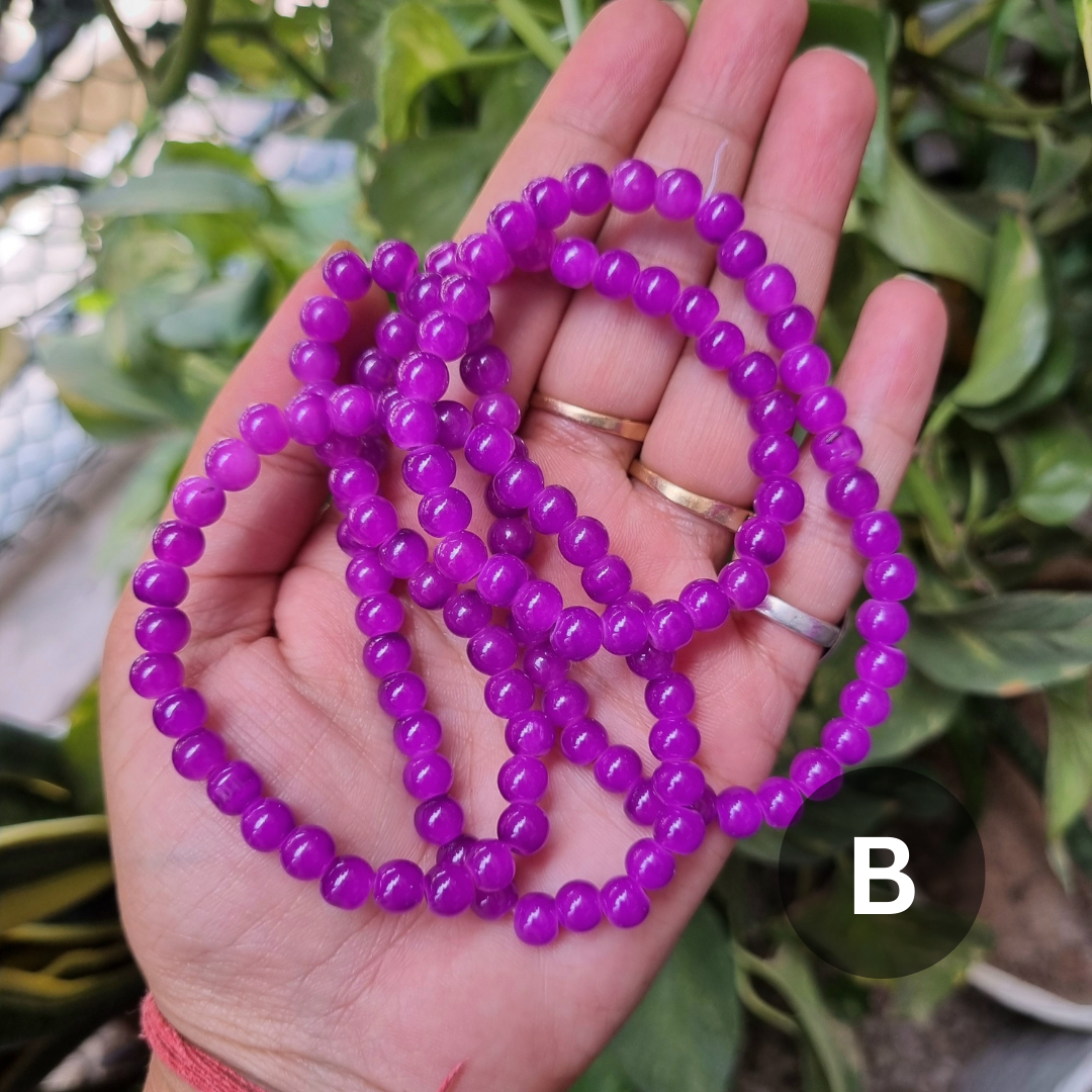 Plain Glass Beads (Size - 6mm)