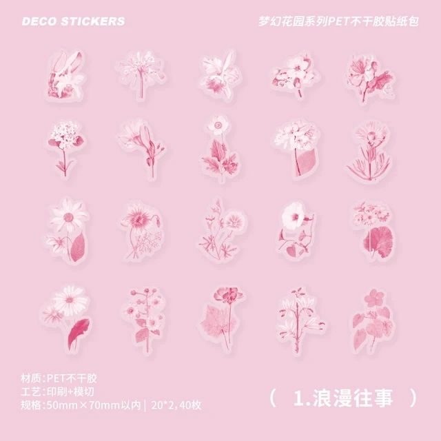 Fantasy Garden PET Stickers (40 pcs) size - 70-50mm
