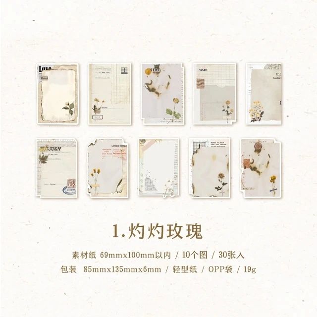 Beautiful Things Series Memo (30pcs) size - 69-100mm 150rs