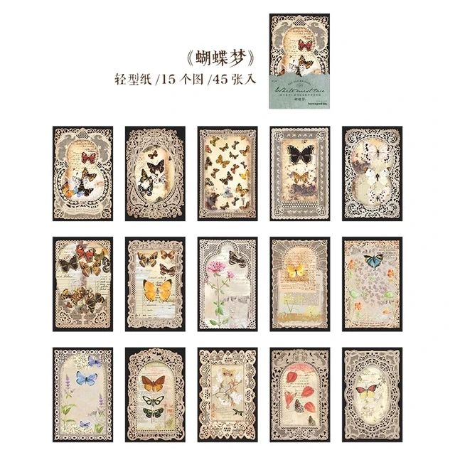 White Mist Lace Series (45 sheets) | Size - 70-110mm
