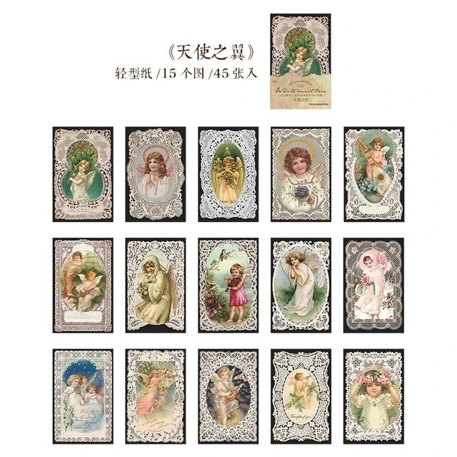 White Mist Lace Series (45 sheets) | Size - 70-110mm