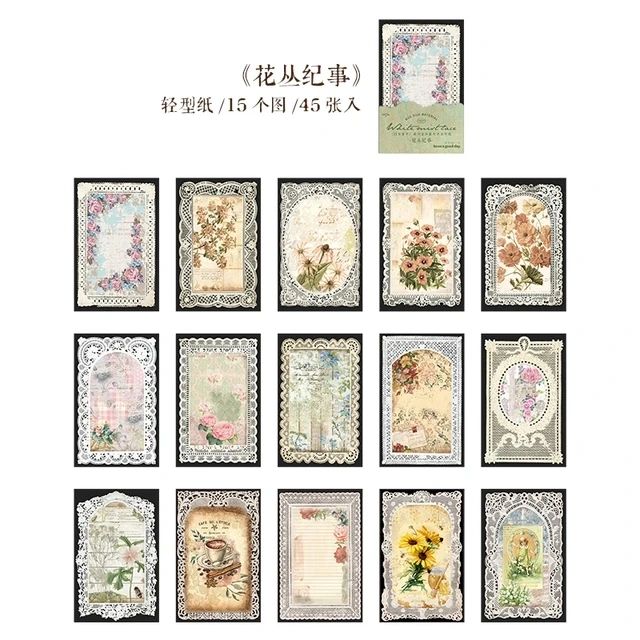 White Mist Lace Series (45 sheets) | Size - 70-110mm