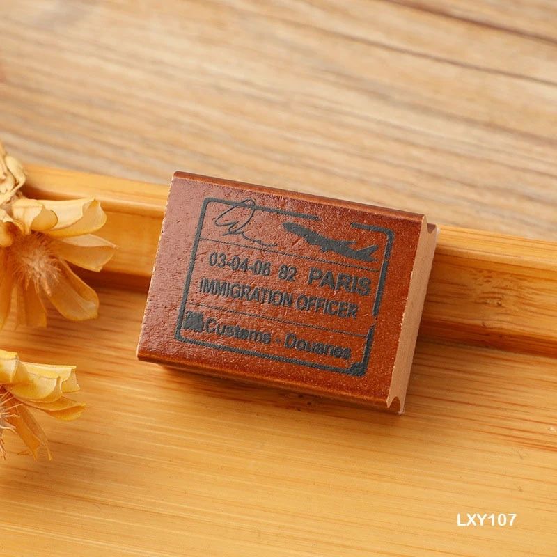 Wooden Vintage Monuments Rubber Stamp (Travel Theme)