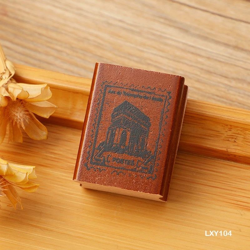 Wooden Vintage Monuments Rubber Stamp (Travel Theme)