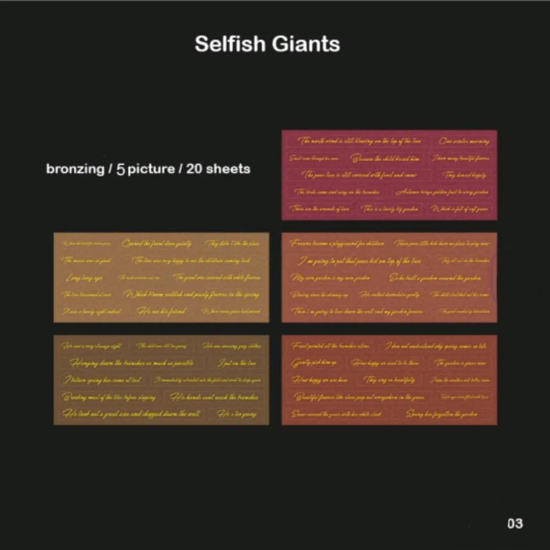 Golden Foil English Phrase Stickers