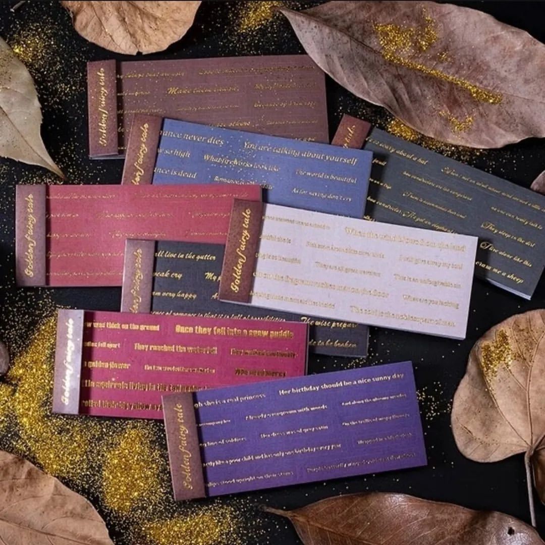 Golden Foil English Phrase Stickers