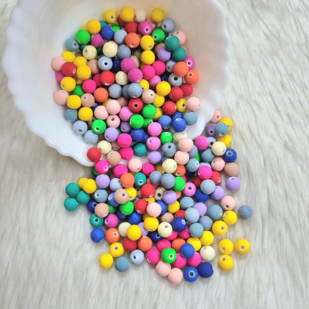 Acrylic Matte Colourful Beads