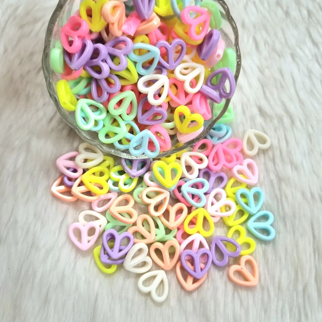 Acrylic Pastel Heart Beads