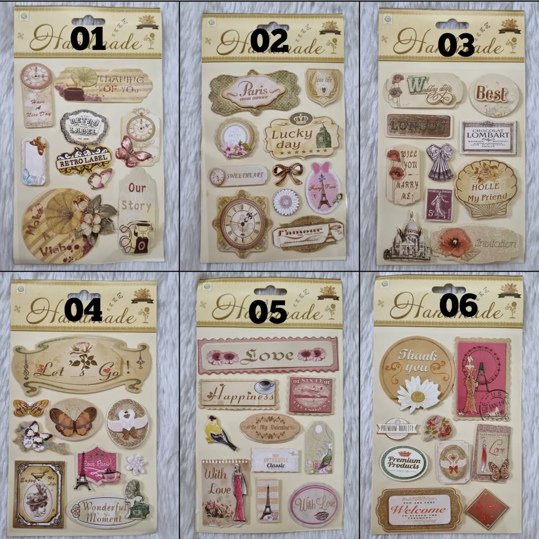 3D Vintage Stickers