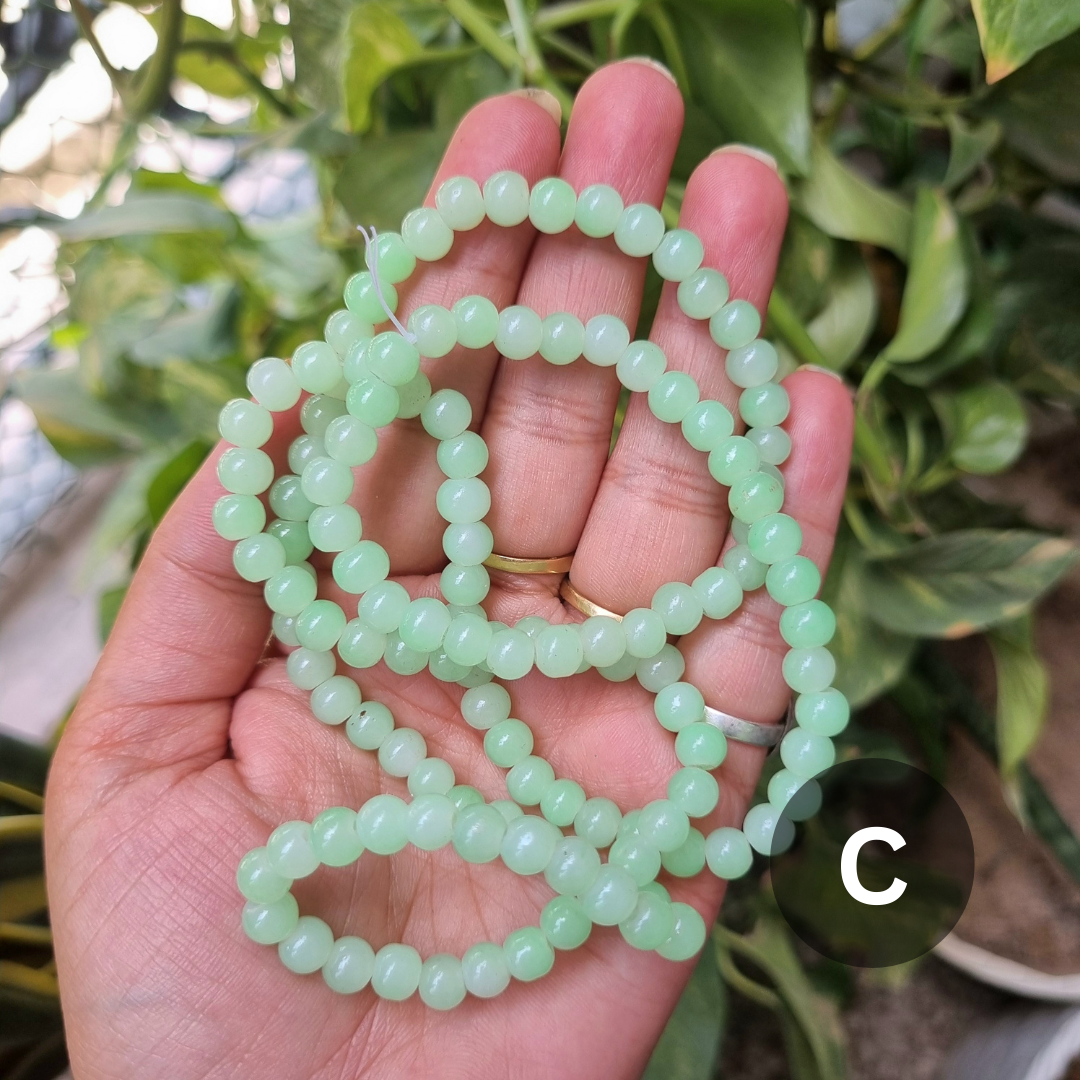Plain Glass Beads (Size - 6mm)