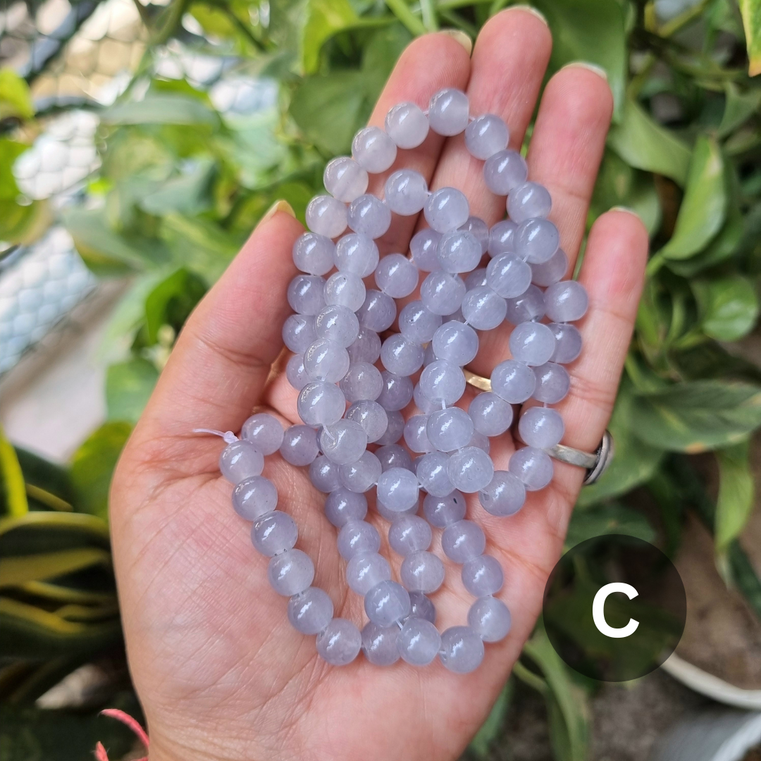 Plain Glass Beads (Size - 8mm)