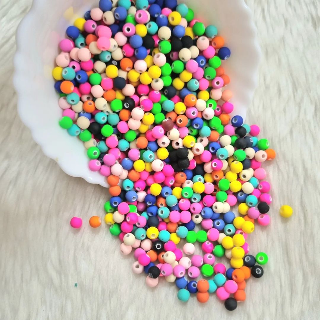 Acrylic Matte Colourful Beads