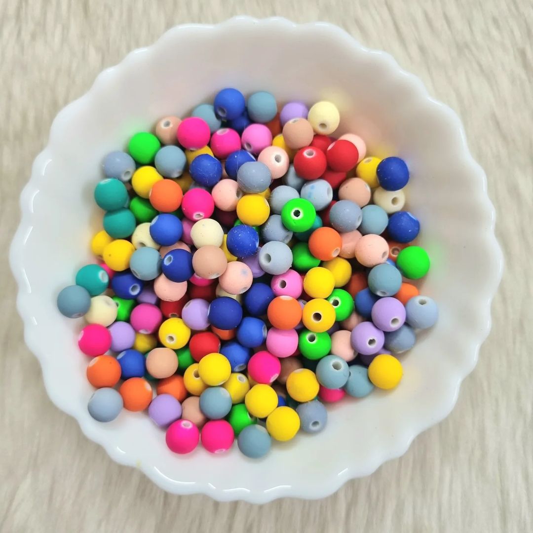 Acrylic Matte Colourful Beads