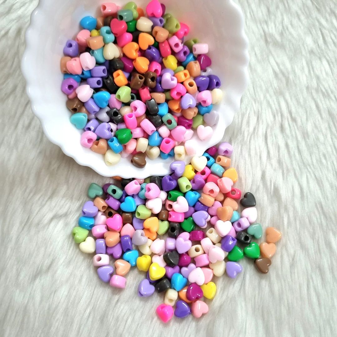 Acrylic Pastel Heart Beads