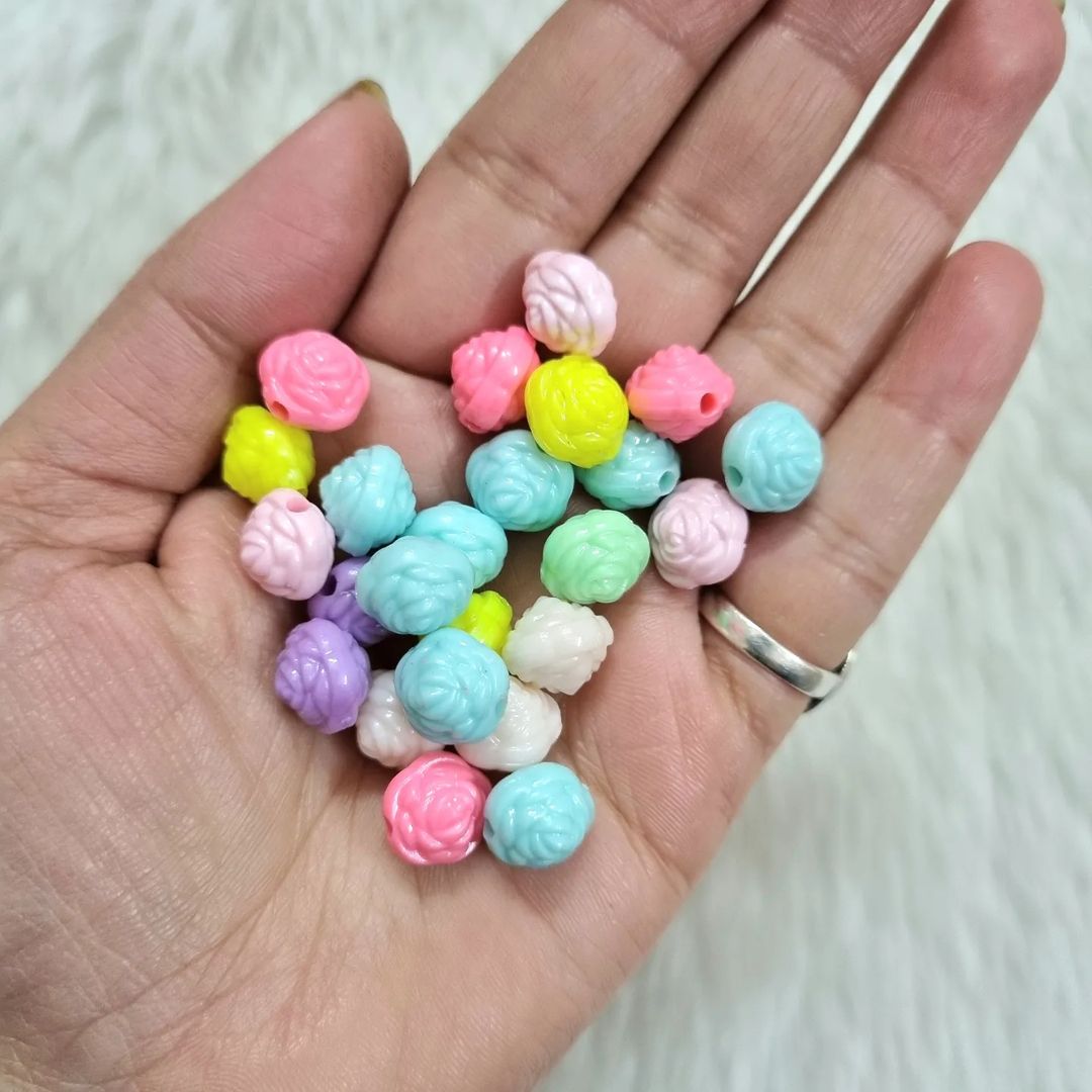 Acrylic Pastel Flower Beads