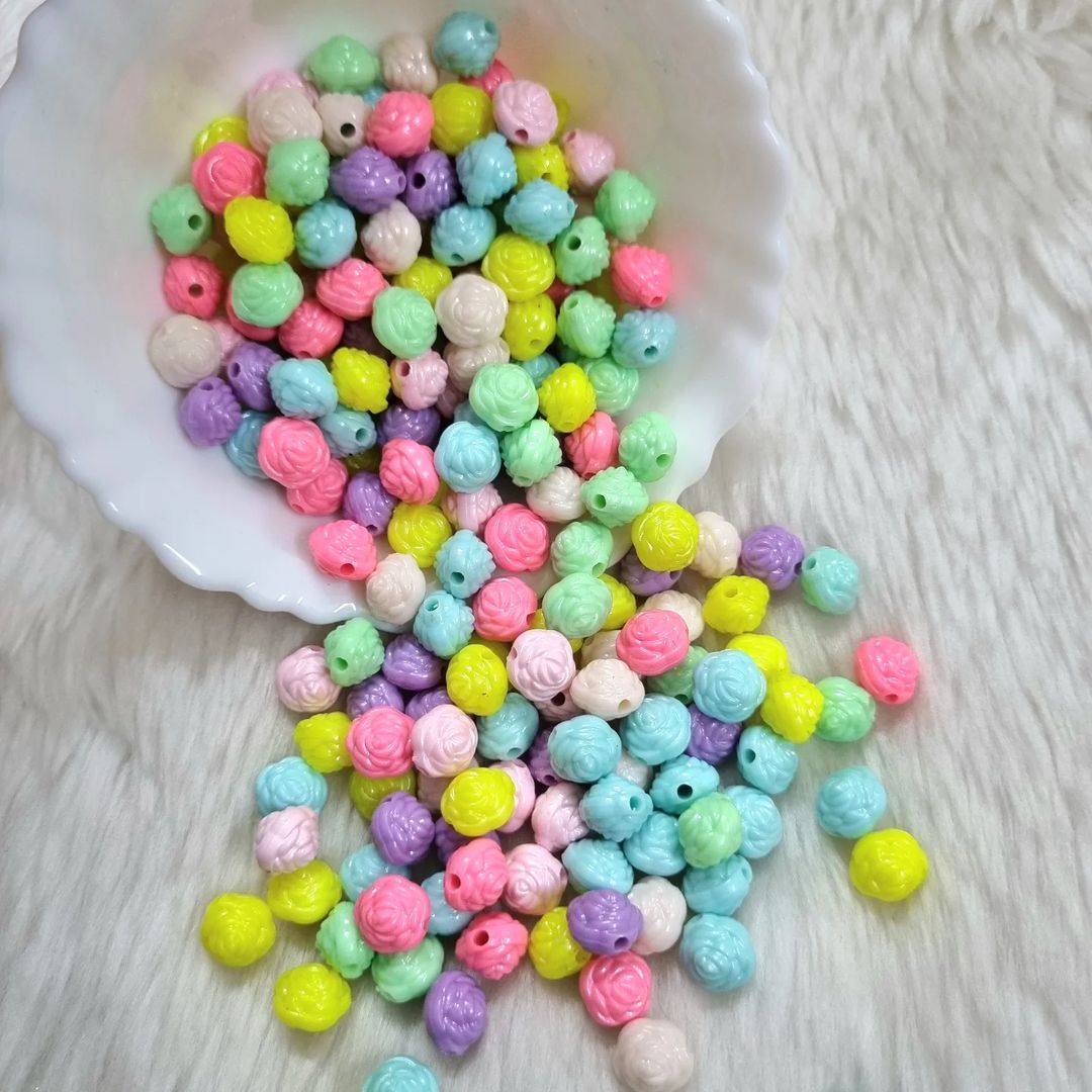 Acrylic Pastel Flower Beads
