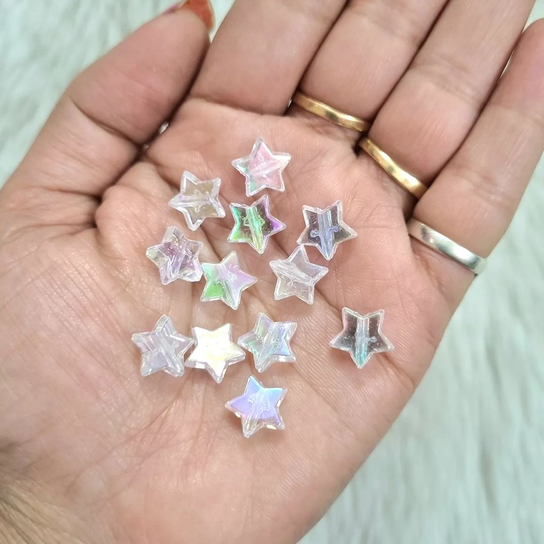 Acrylic Rainbow Shine Star Beads