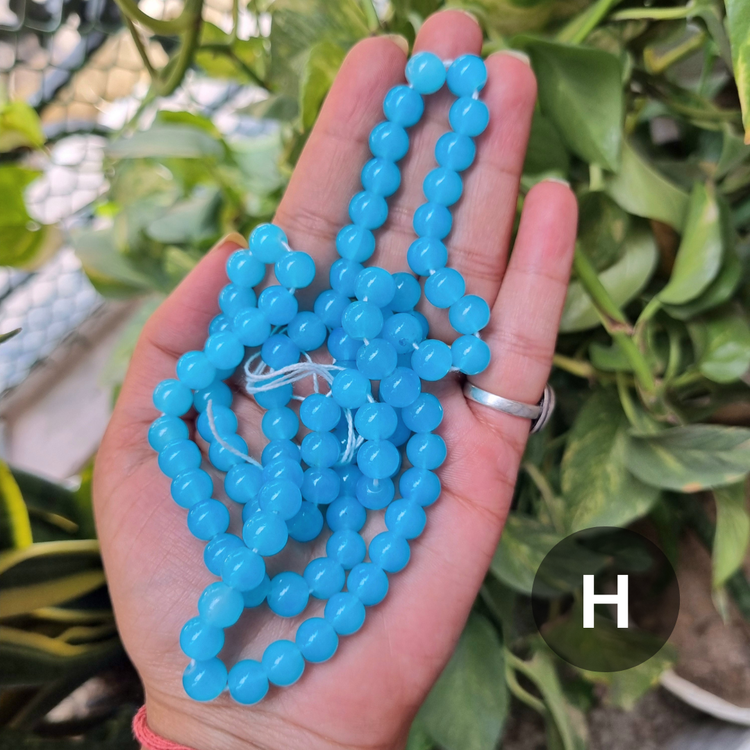 Plain Glass Beads (Size - 8mm)