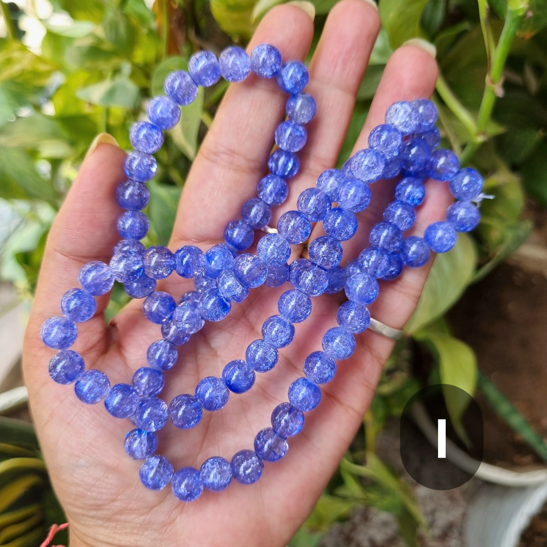 Crackle Glass Beads (Size - 8mm)