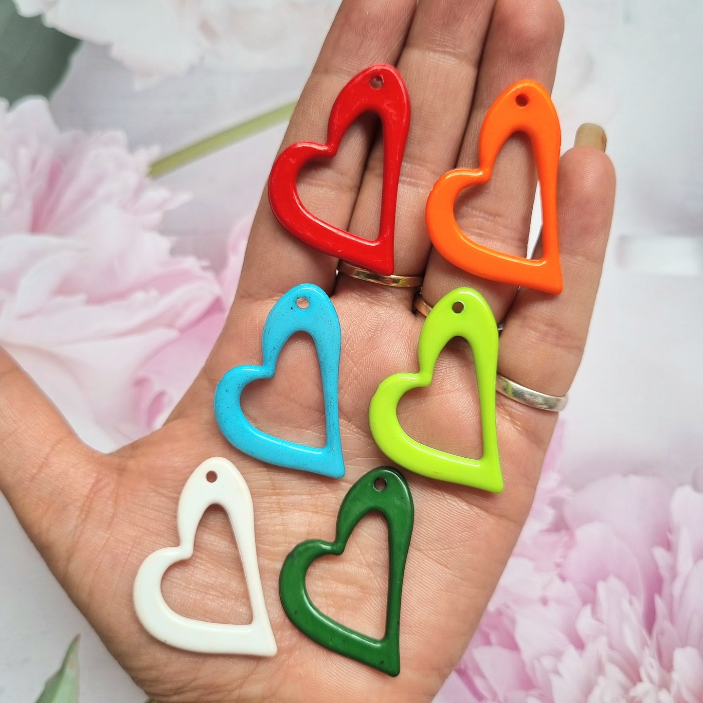 Acrylic Colourful Heart Hangings